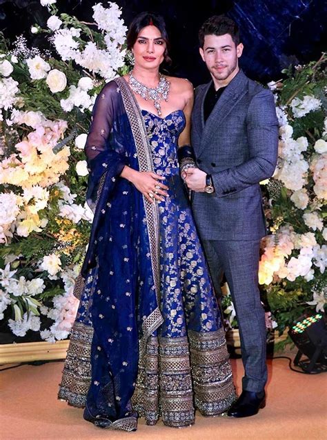 Priyanka Chopra on their wedding reception in Sabyasachi Dresses ...