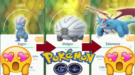 BAGON evolution into SHELGON and into SALAMENCE in Pokemon GO !!! - YouTube