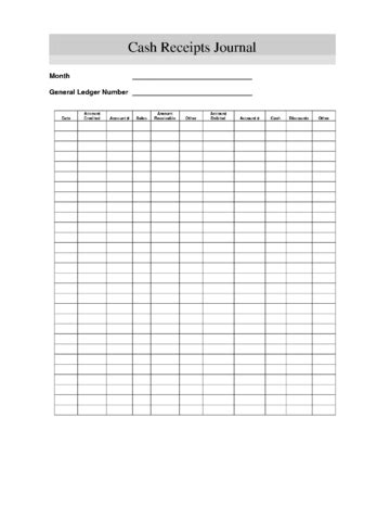 Cash Receipts Journal Form Template - Edit, Fill, Sign Online | Handypdf