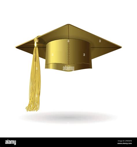 gold graduation hat with gold tassel on a white background Stock Vector Image & Art - Alamy