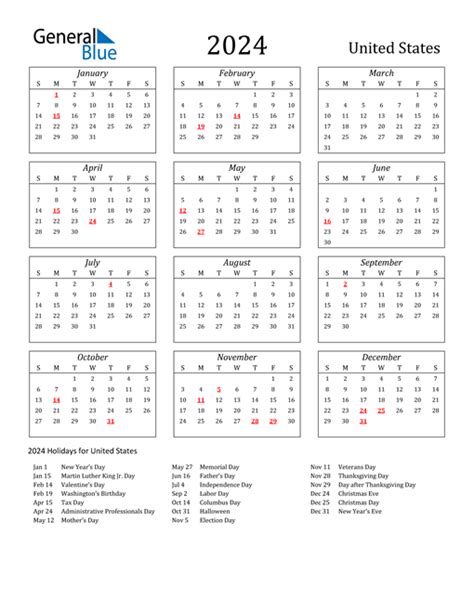 2024 Calendar With Holidays Printable Excel New Perfect Most Popular ...