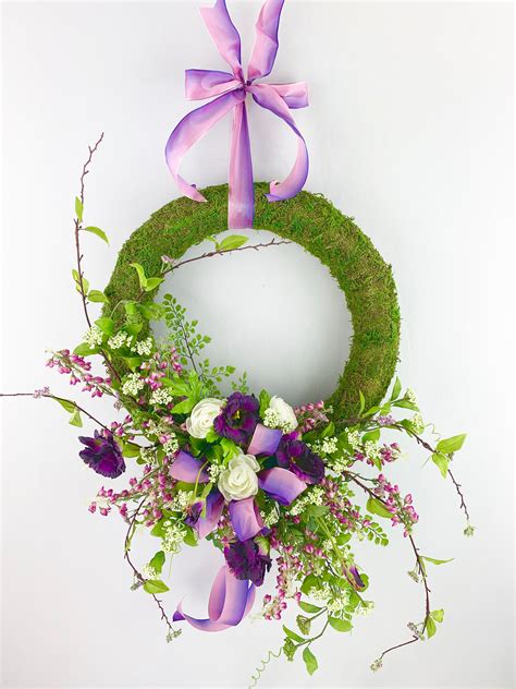 Moss Spring Wreath Spring/summer Wreath Moss Wreath With - Etsy