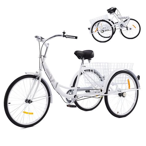 Buy Viribus 20 Inch Adult Tricycle with Carbon Steel Frame, Folding Trike with Large Bike Basket ...