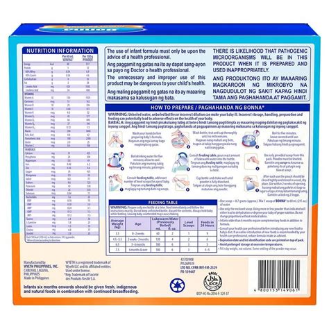 BONNA, Stage 1 Infant Formula For 0 to 6 Months Bag in Box 1.2kg (400g x 3) | Watsons Philippines