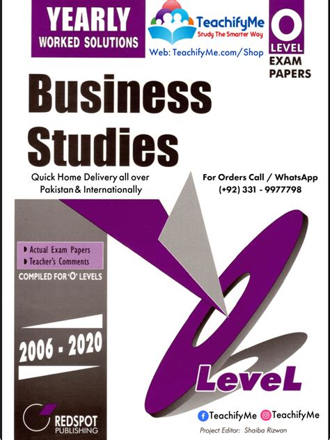 O Level Business Studies Past Papers Archives - TeachifyMe