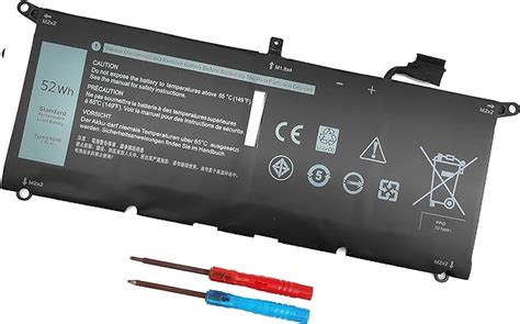 DXGH8 7.6V 52Wh Battery for Dell XPS 13 9370 9380 2019 Inspiron 13 7390 ...