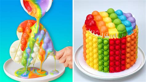 🌈 RAINBOW POP IT CAKES | The Best Fidget Toys SATISFYING DIYs HEART CAKE 💖 WOA Cakes - YouTube