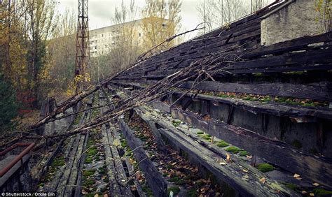 Chernobyl football stadium shown deserted in new images | Daily Mail Online