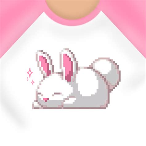 Free Roblox T-shirt pink plain 8-bit cute bunny tee 🐰🌸 | Siyah üst, Club kıyafetleri, Şirin çizim