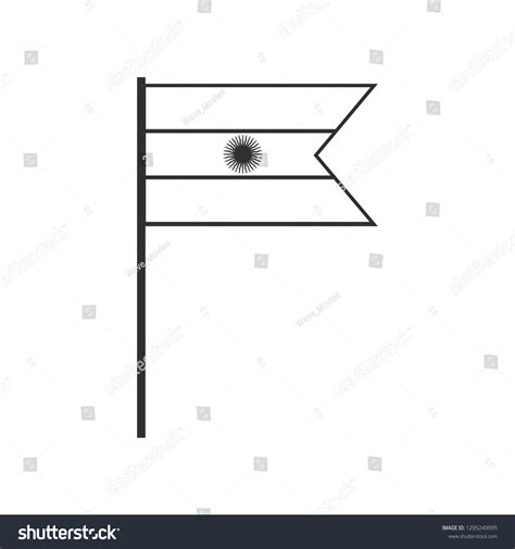 Argentina Flag Icon Black Outline Flat Stock Vector (Royalty Free) 1295249995 | Shutterstock