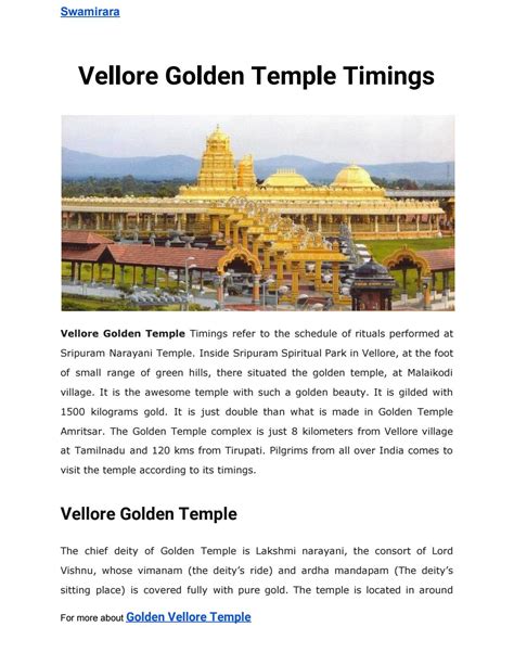 Vellore golden temple timings by sandeep kommineni - Issuu