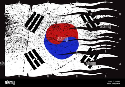 A South Korea flag design isolated on a black background Stock Photo ...