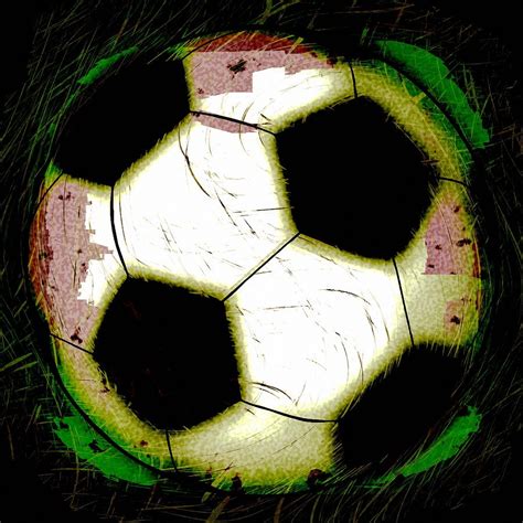 Abstract Grunge Soccer Ball Digital Art by David G Paul