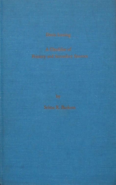 Doris Lessing: A Checklist of Primary and Secondary Sources by Lessing ...