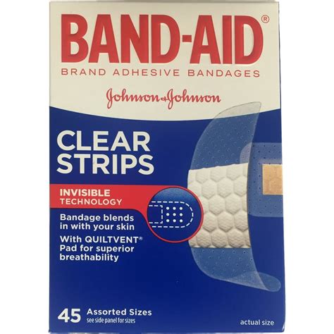 BAND-AID Clear Strips Invisible Technology, Assorted, 45 Each (Pack of ...