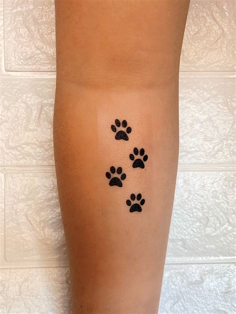 Paw Print Temporary Tattoos Dog Cat Pet Tattoo Set of 2 - Etsy