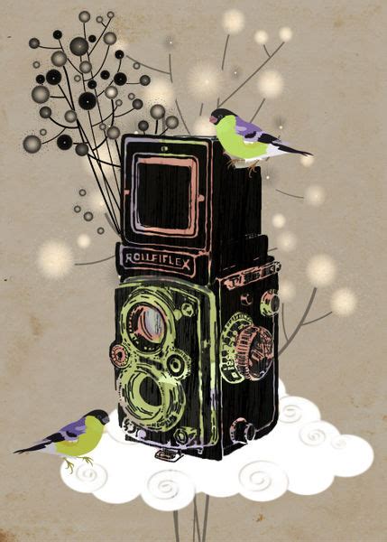 "Vintage Camera Rolleiflex" Drawing art prints and posters by Elisandra ...