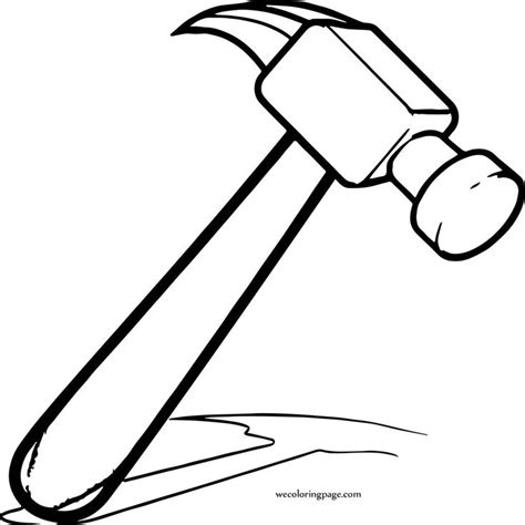 Carpenter Hammer Coloring Page | Free printable coloring, Free ...