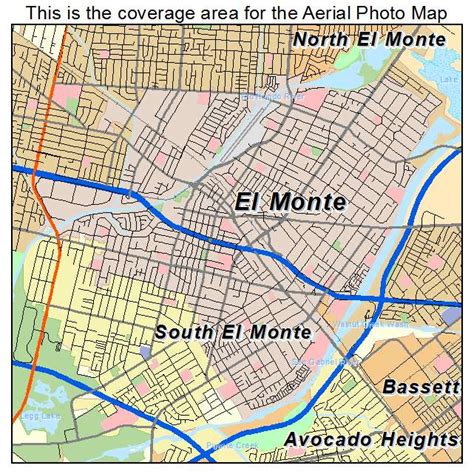 Aerial Photography Map of El Monte, CA California