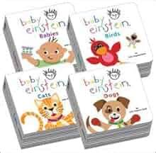 4 Baby Einstein Mini Board Book Set : Dogs / Cats / Babies / Birds (Baby Einstein Chunky ...