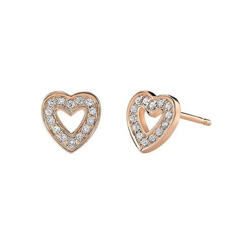 70以上 rose gold diamond heart earrings 302459-Rose gold heart shaped diamond earrings