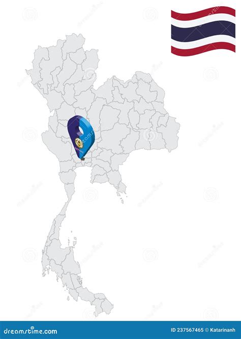 Location of Nonthaburi Province on Map Thailand. 3d Nonthaburi Flag Map Marker Location Pin ...