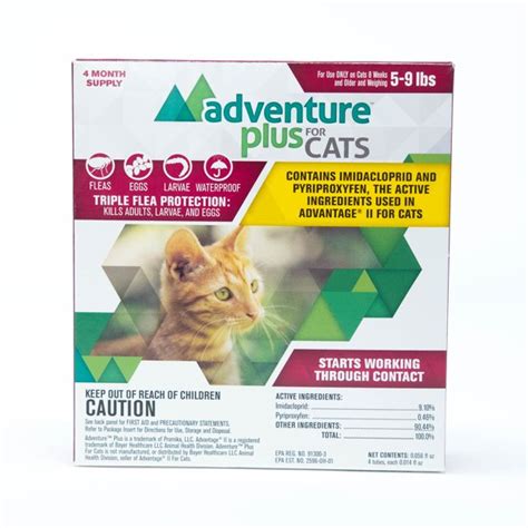 Adventure Plus Flea and Tick Prevention for Cats (5-9 lbs), 4 Months Protection - Walmart.com ...