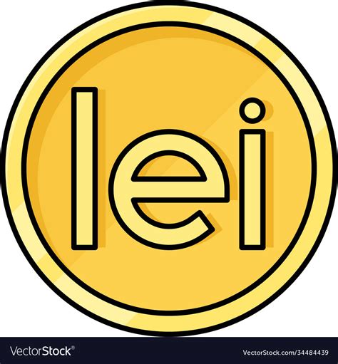 Romanian leu coin icon currency romania Royalty Free Vector