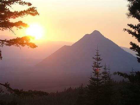 Sunset over Black Butte [6334'] Siskiyou Co. CA. Black Butte is a cluster of overlapping dacite ...