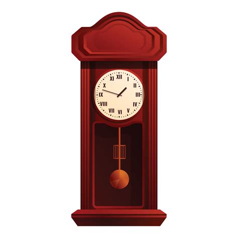 Wooden pendulum clock icon, cartoon style 14223369 Vector Art at Vecteezy