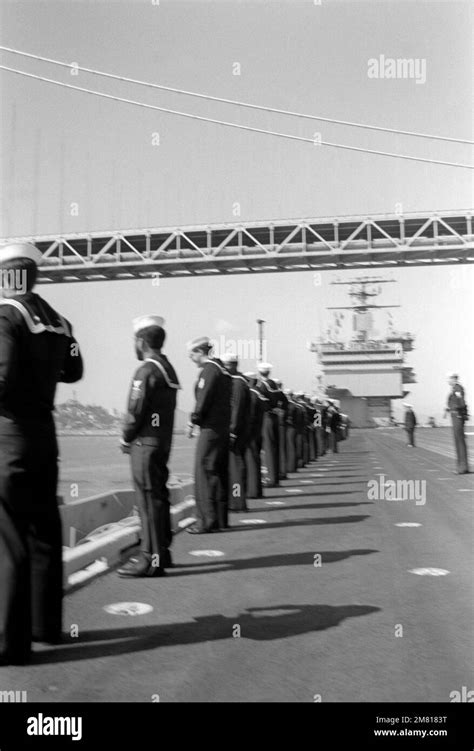 Members of the nuclear-powered aircraft carrier USS ENTERPRISE (CVN 65 ...