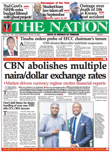 The Nation Nigeria on Twitter: "The Nation Newspaper #ThursdayHeadlines ...