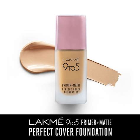 Lakme 9 To 5 Primer + Matte Perfect Cover Foundation - W120 Warm Creme ...