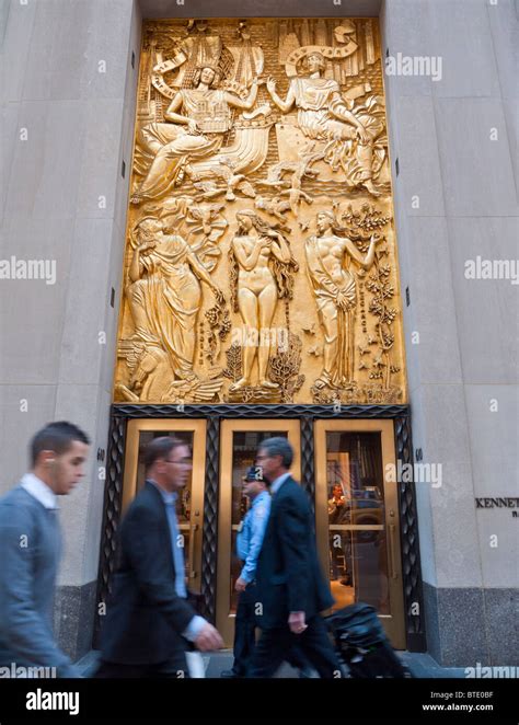 Art Deco decoration on facade of Rockefeller Center in Manhattan in New ...