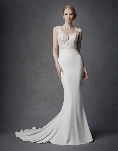 BERLIN in 2020 | Column wedding dress, Embroidered lace wedding dress, Wedding dresses