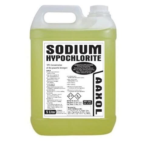 Sodium Hypochlorite 10% Aaxol 5Liter Disinfectant Solution at Rs 180 ...