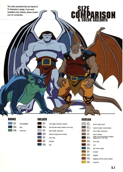 Gargoyles size and color chart - 4 by TheBarracuda on deviantART ...