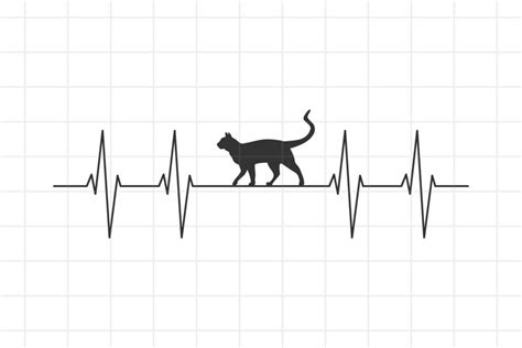 Cat Heartbeat SVG Cut File (897047)