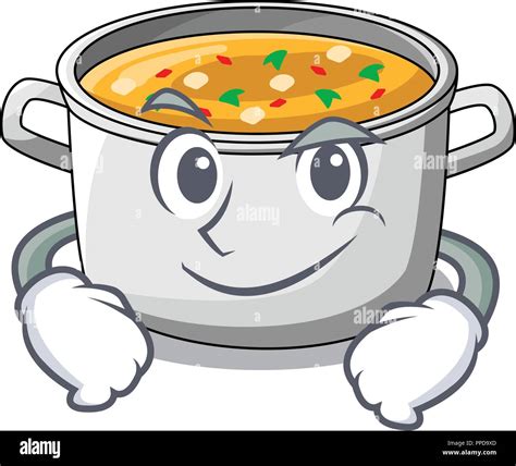 Smirking cartoon chicken soup pot for dinner Stock Vector Image & Art ...