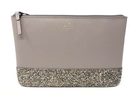 Kate Spade Greta Court Gia Clutch Cosmetic Bag Glitter City Scape Grey WLRU5216 | Kate spade ...