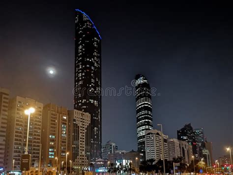 Abu Dhabi City Towers and Sheikh Mohammed Al Maktoum Tower at Night Editorial Image - Image of ...