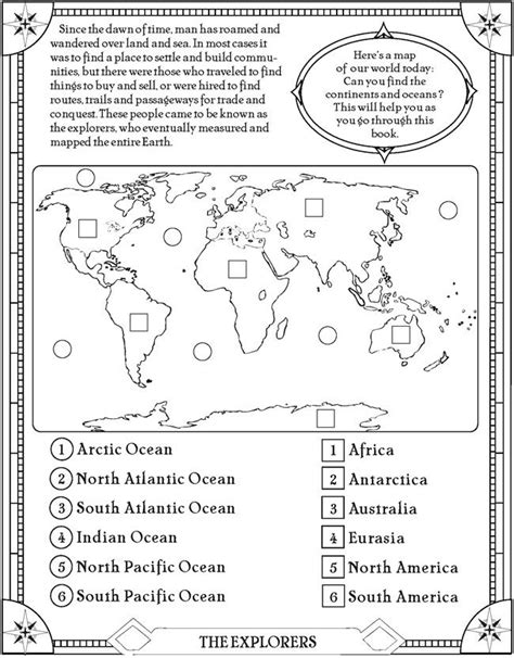 7 Continents 5 Oceans Worksheet