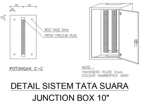 Junction box 10" detail cad blocks in AutoCAD, dwg file. - Cadbull