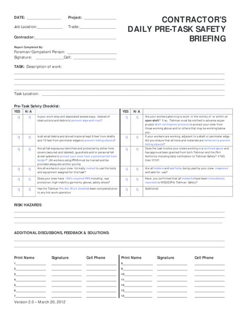 Daily safety briefing: Fill out & sign online | DocHub