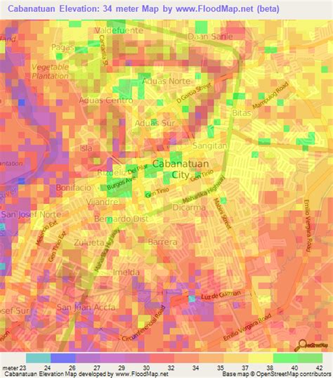 Elevation of Cabanatuan,Philippines Elevation Map, Topography, Contour