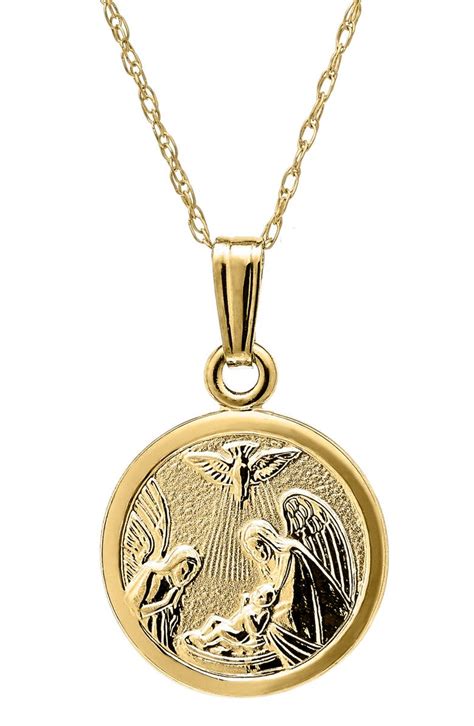 Mignonette 14k Gold Guardian Angel Pendant Necklace | Nordstrom