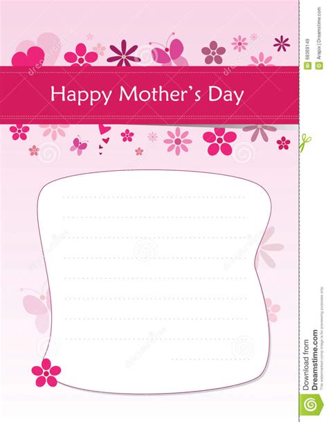 Happy Mother'S Day - A4 Greeting Letter Stock Vector with Awesome Mother'S Day Letter Template ...