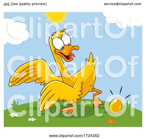 Golden Goose Laying an Egg by Hit Toon #1724352