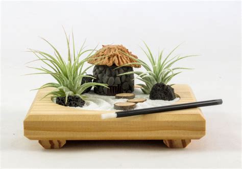 Miniature Zen Garden by Midnight Blossom - Made from Repurposed Pine, Featuring Living Air ...