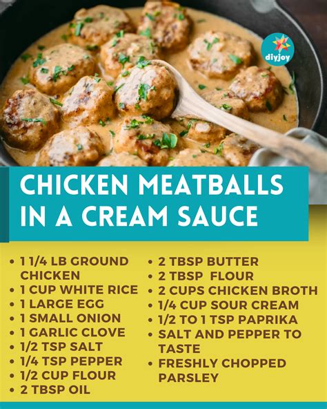 Chicken Meatballs in a Cream Sauce in 2024 | Meatball recipes easy, Chicken meatball recipes ...